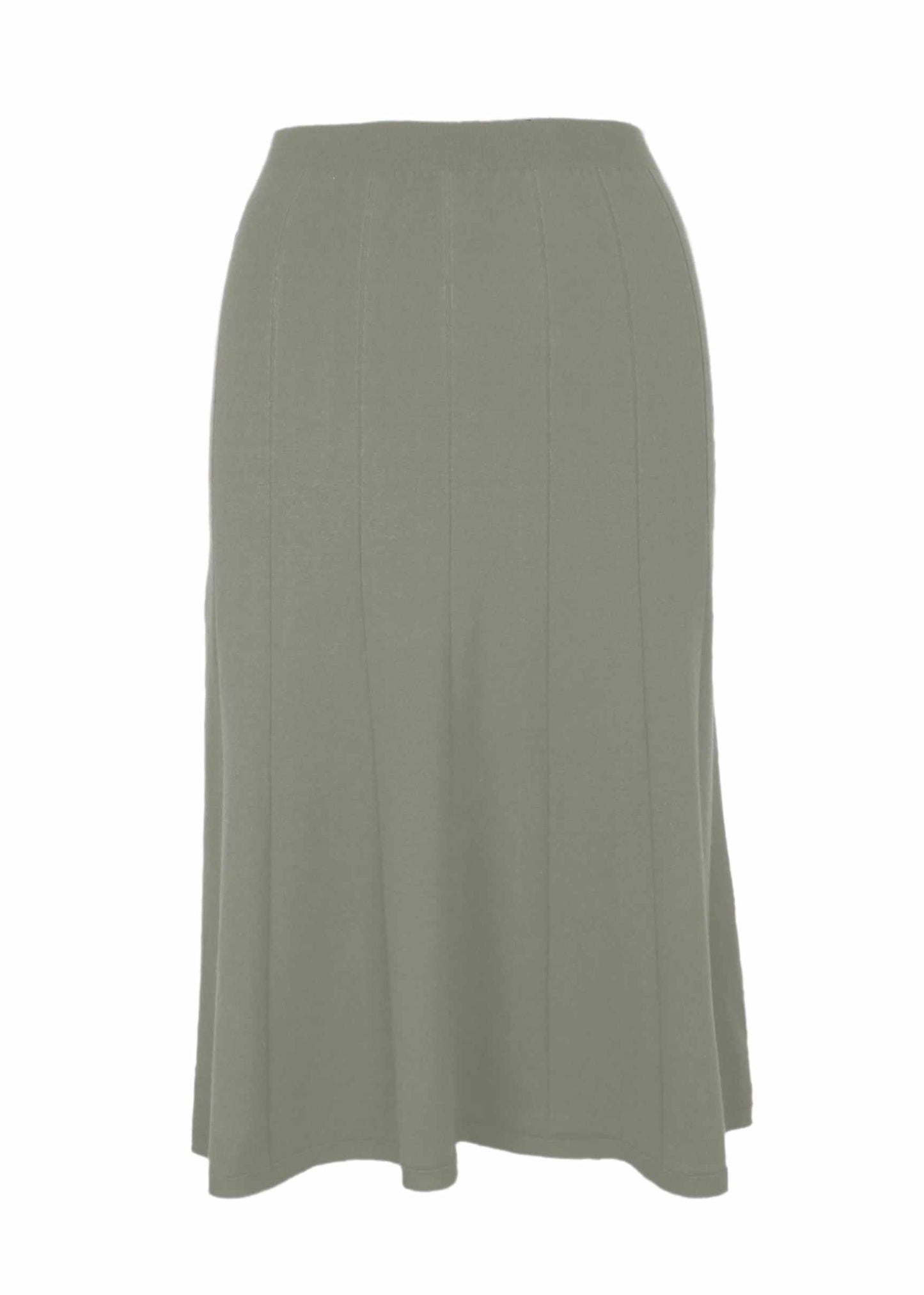 Saintt Sinners Vega Skirt in cement color, pleated texture, eco-friendly fabric.