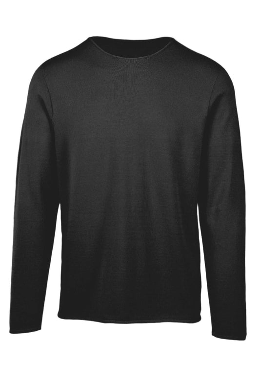 Saintt Sinners Sol Crewneck in black, full-length sleeves, lightweight ecoviscose material.