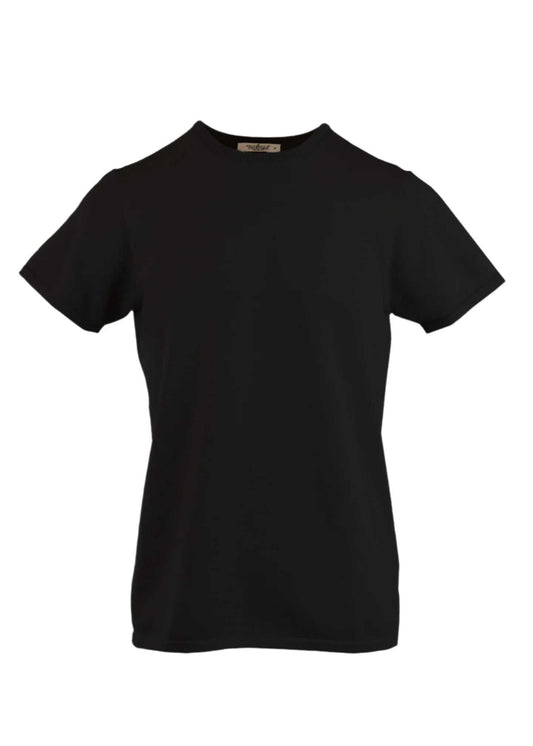 Black Beckett Tee, tailored fit, eco-friendly fabric, seamless 3D print, made in Brooklyn.