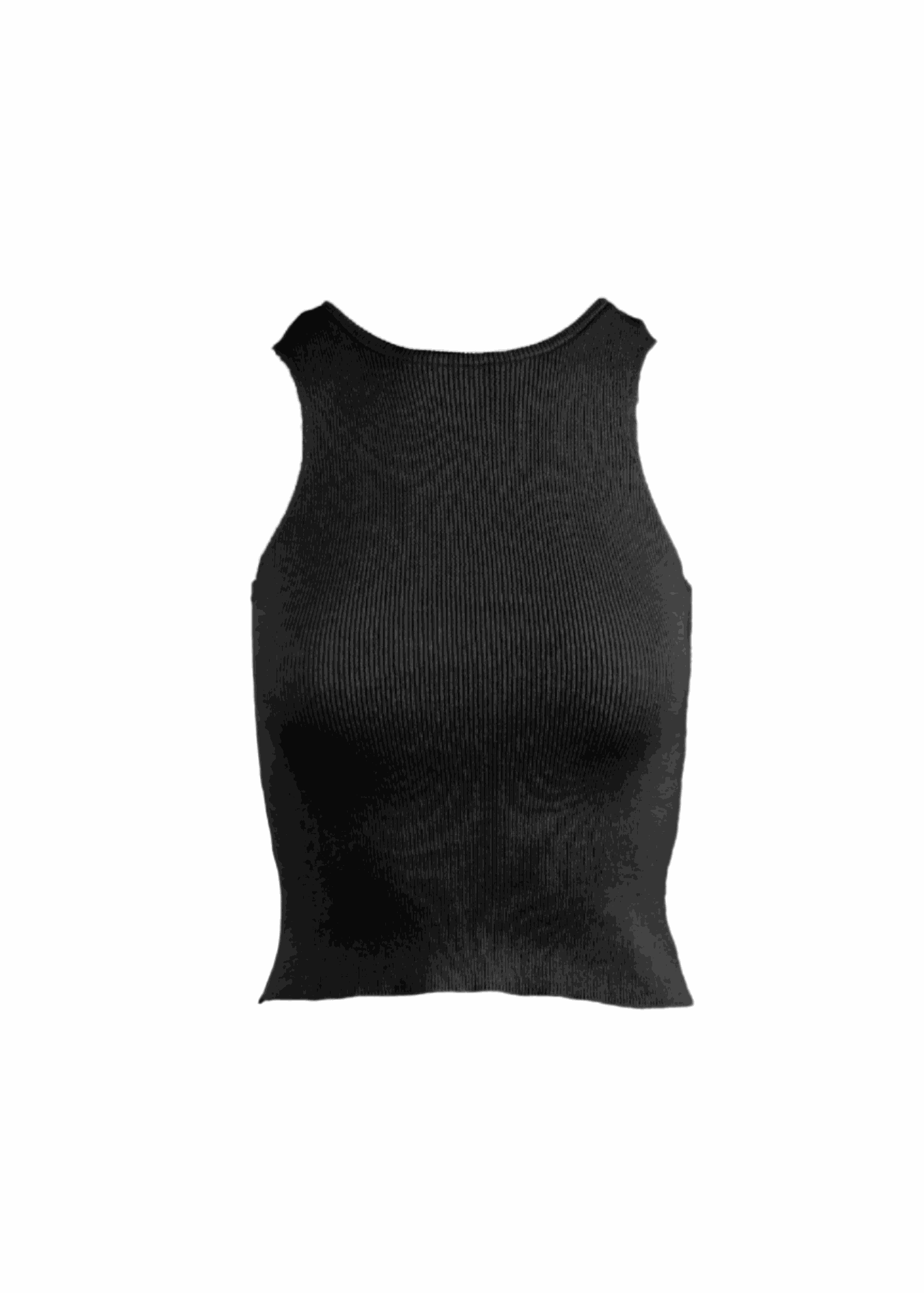 Astra Racerback Tank in Nero, sleeveless with round neckline and seamless finish.