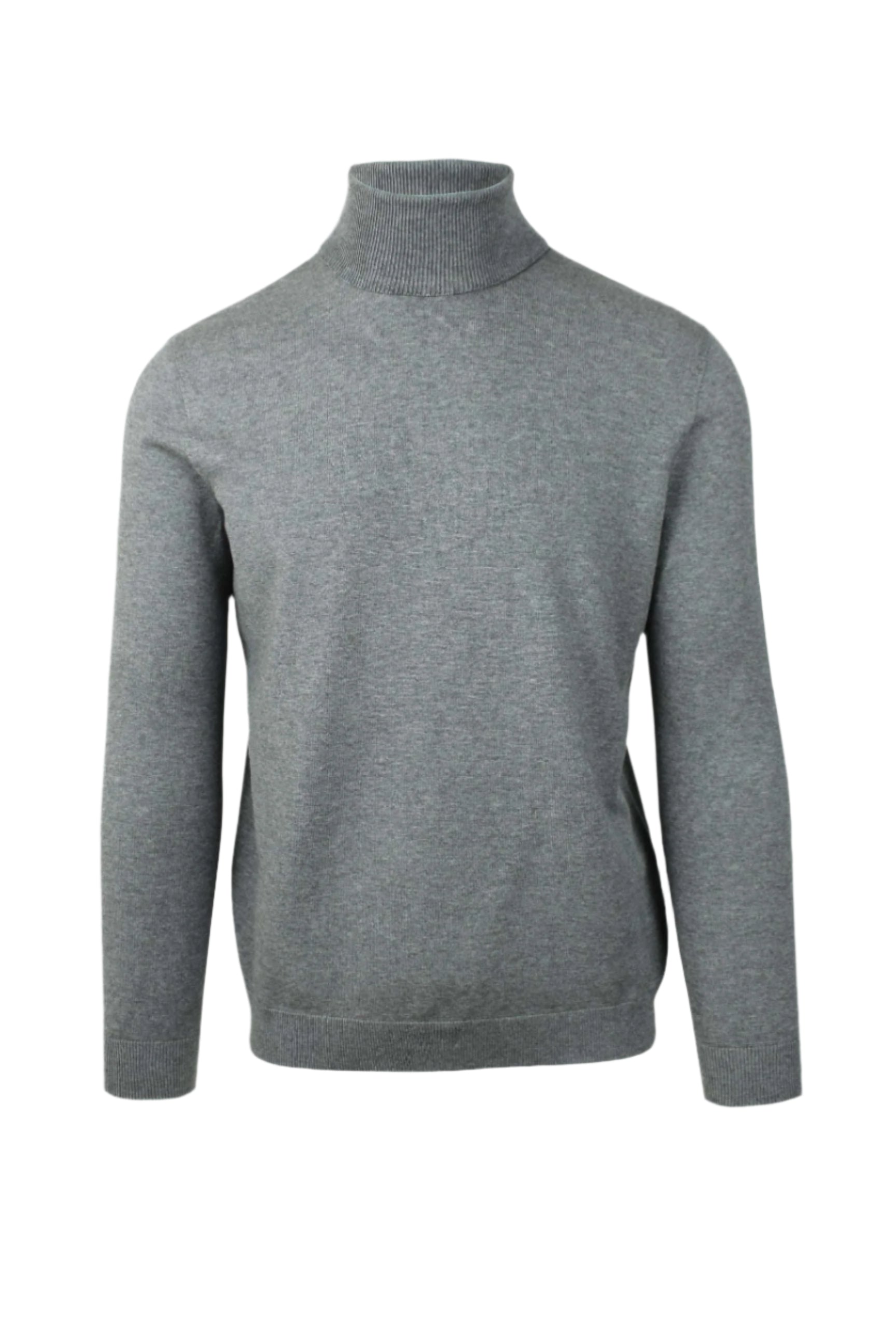 Glorio Turtleneck in gray with high neck and ribbed trim, eco-friendly and sustainably made.