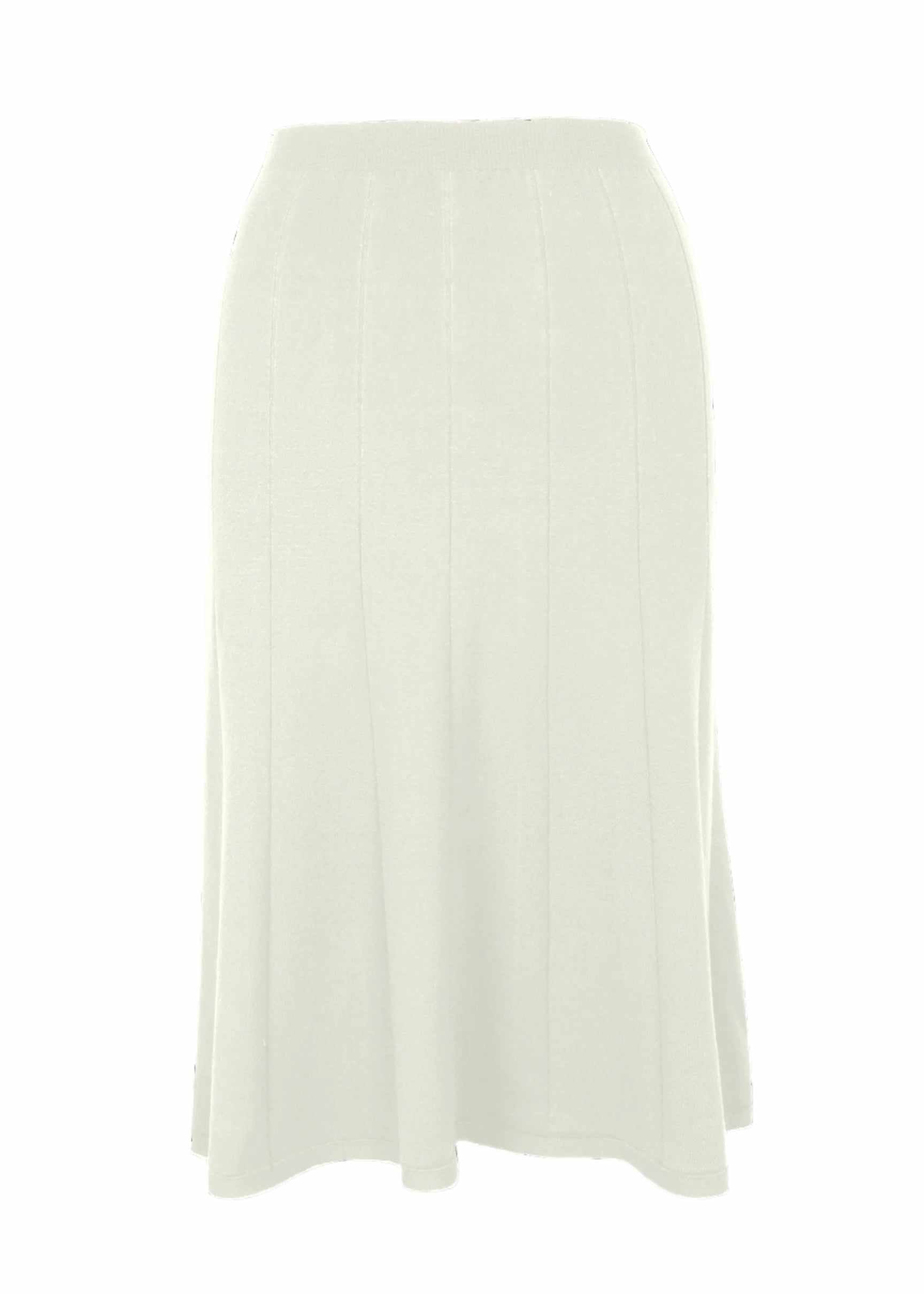 Saintt Sinners Vega Skirt in ivory, eco-friendly, pleated texture.