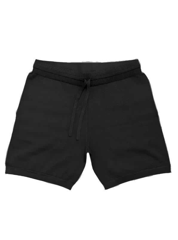 Saintt Sinners Cane Shorts in black with ribbed elastic waistband and side pockets.