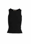 Allenas Tank in black with body-hugging fit and ribbing detail.