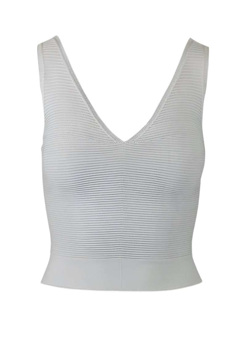 Saintt Sinners Nova Tank in cement color with ribbed body-contouring design.