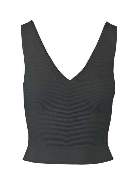 Saintt Sinners Nova Tank in slate grey, ribbed seamless design.