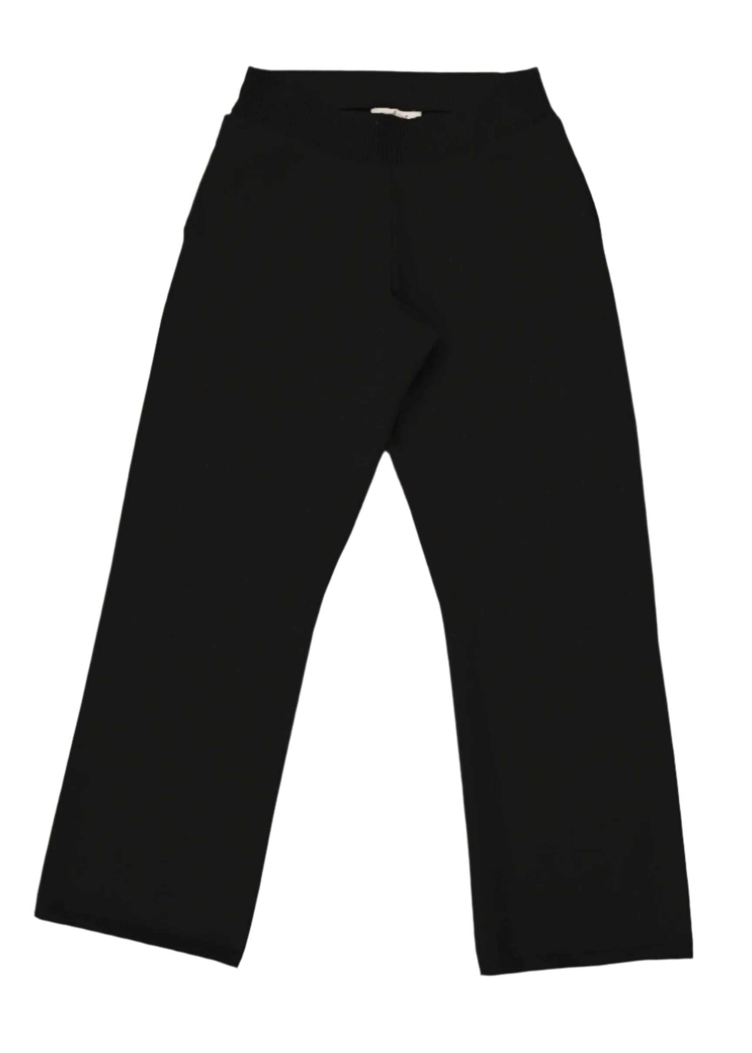 Eclipse Crop Pant in black, ankle-length with elastic waistband and side pockets.